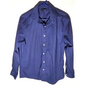 Stylish Blue Tommy Hilfiger Men's Button-Up Shirt, Size 16 32/33